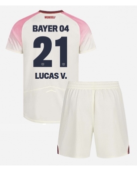Bayer Leverkusen Lucas Vazquez #21 Maglia Gara Trasferta Repliche 2025-26 Bambino Maniche Corte